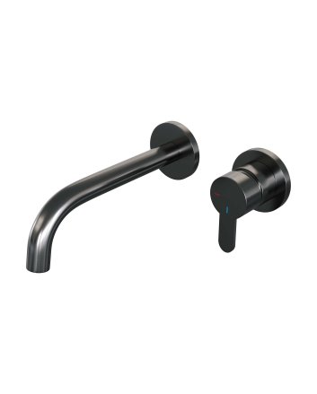 BRAUER Gunmetal Edition inbouw wastafelmengkraan met gebogen uitloop en rozetten model D1 gunmetal geborsteld PVD