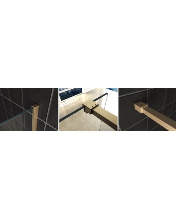 Slim profielset met stabilisatiestang 120 cm geborsteld messing