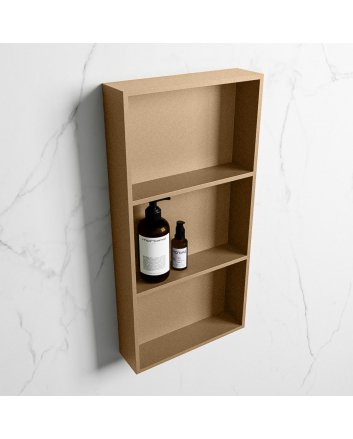 Mondiaz Easy Nis 59,5x29,5cm in solid surface kleur Oro | Oro. 3 vakken  geschikt voor in- of opbouw