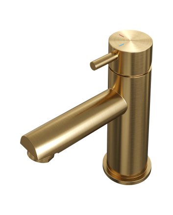 BRAUER Gold Edition lage opbouw wastafelmengkraan model B goud geborsteld PVD