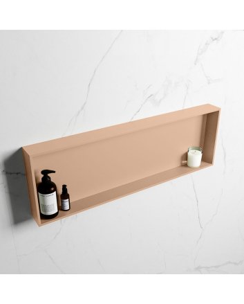 Mondiaz Easy Nis 89,5x29,5cm in solid surface kleur Rosee | Rosee. 1 vak  geschikt voor in- of opbouw