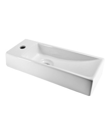 Trim mini fontein links 38 x 14 x 8 cm keramiek glans wit