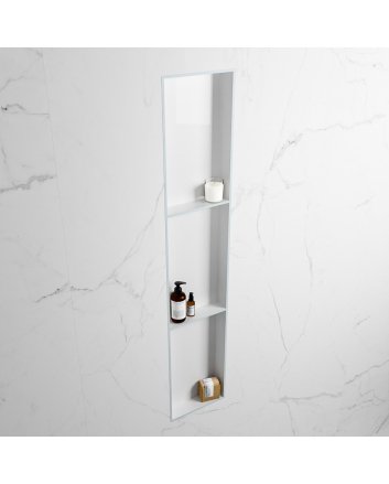 Mondiaz Easy Nis 149,5x29,5cm in solid surface kleur Clay | Talc. 3 vakken  geschikt voor in- of opbouw