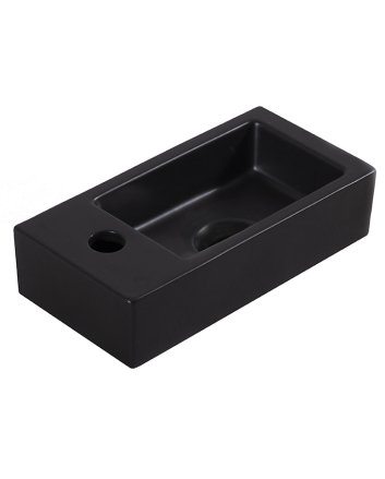 Rhea mini fontein links 36,5 x 18 x 9 cm keramiek mat zwart