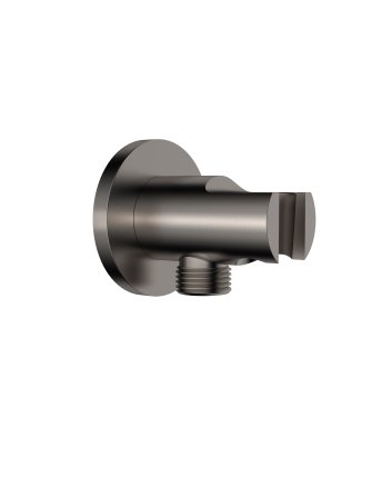 Wandaansluitbocht met handdouchehouder rond 1/2" gunmetal