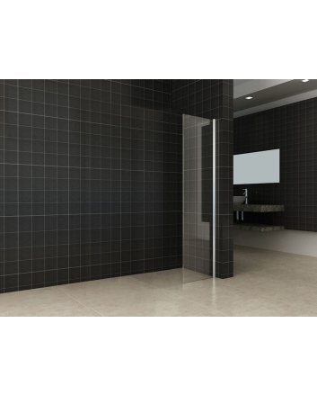 Comfort zijwand met muurprofiel 400 x 2000 x 10 mm nano helder glas/chroom
