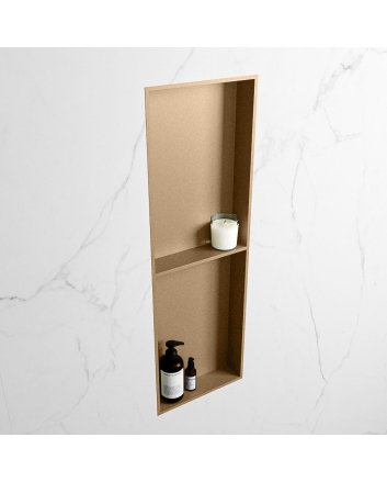 Mondiaz Easy Nis 149,5x29,5cm in solid surface kleur Oro | Oro. 2 vakken geschikt voor in- of opbouw