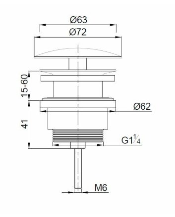 UniMatch open afvoerplug 5/4''glans wit