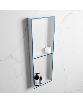 Mondiaz Easy Nis 149,5x29,5cm in solid surface kleur Jeans | Talc. 2 vakken geschikt voor in- of opbouw