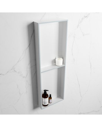Mondiaz Easy Nis 149,5x29,5cm in solid surface kleur Clay | Talc. 2 vakken geschikt voor in- of opbouw