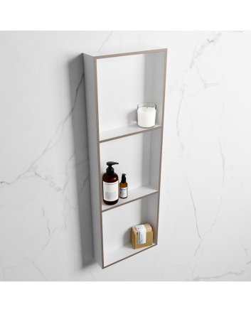 Mondiaz Easy Nis 89,5x29,5cm in solid surface kleur Smoke | Talc. 3 vakken geschikt voor in- of opbouw