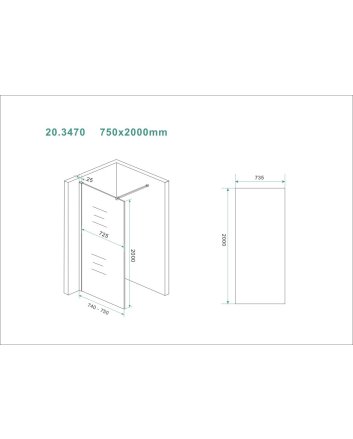 Slim glasplaat 750 x 2000 x 8 mm nano helder glas