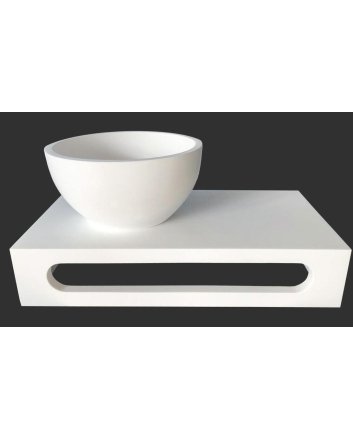 Sani DeLuxe Solid Surface fontein planchet + Fonteinkom Solid Surface