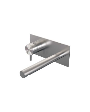 BRAUER Brushed Edition inbouw wastafelmengkraan met rechte uitloop en afdekplaat model B2 RVS geborsteld PVD