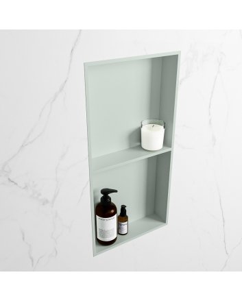 Mondiaz Easy Nis 59,5x29,5cm in solid surface kleur Greey | Greey. 2 vakken geschikt voor in- of opbouw
