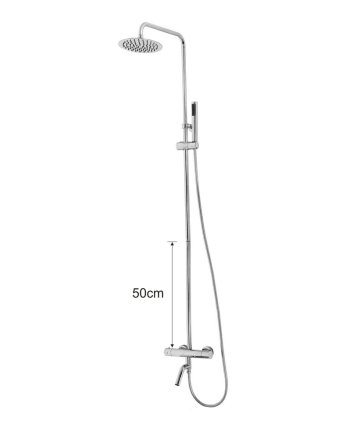 Caral eco thermostatische bad regendoucheset opbouw chroom