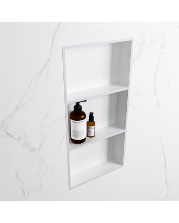 Mondiaz Easy Nis 59,5x29,5cm in solid surface kleur Cale | Talc. 3 vakken  geschikt voor in- of opbouw