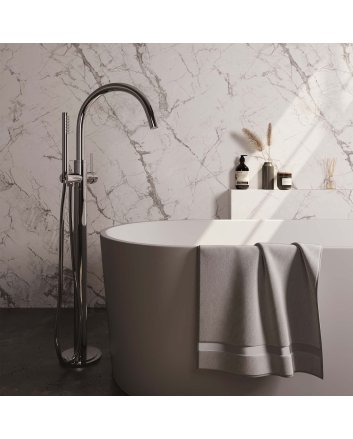 BRAUER Chrome Edition vrijstaande badmengkraan SET 01 met staaf handdouche en doucheslang chroom