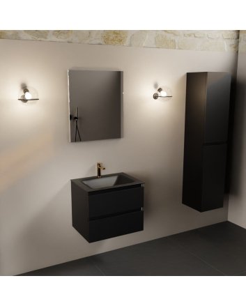 Mondiaz Aivy 60cm badmeubel Urban, wastafel Urban solid surface midden 1 kraangat