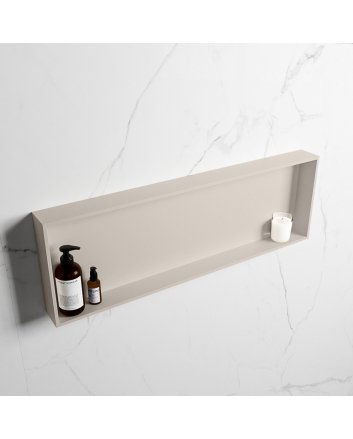 Mondiaz Easy Nis 89,5x29,5cm in solid surface kleur Linen | Linen. 1 vak  geschikt voor in- of opbouw