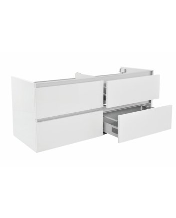 Vision onderkast met 4 laden 2 uitsparingen 120 x 46 cm glans wit
