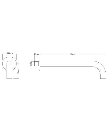 inbouw-uitloop rond 30cm 1/2'' geborsteld staal
