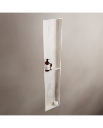 Mondiaz Easy Nis 89,5x29,5cm in solid surface kleur Ostra. 2 vakken geschikt voor in- of opbouw