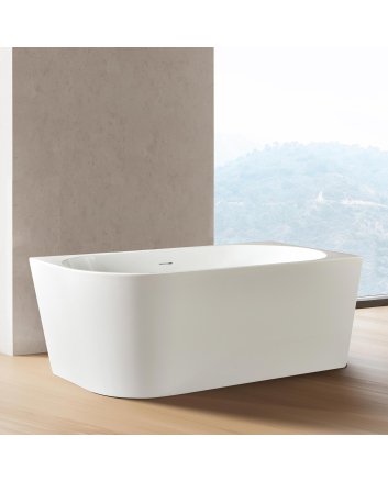 Hugo & Müeller Vrijstaand hoekbad rechts (170x78 cm) met push up wit