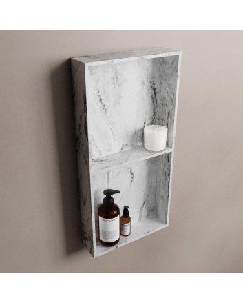 Mondiaz Easy Nis 59,5x29,5cm in solid surface kleur Glace. 2 vakken geschikt voor in- of opbouw