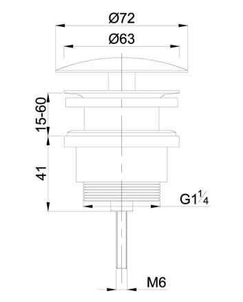 Caral open afvoerplug 5/4'' gunmetal