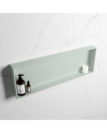 Mondiaz Easy Nis 89,5x29,5cm in solid surface kleur Greey | Greey. 1 vak  geschikt voor in- of opbouw