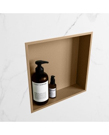 Mondiaz Easy Nis 29,5x29,5cm in solid surface kleur Oro | Oro. 1 vak  geschikt voor in- of opbouw