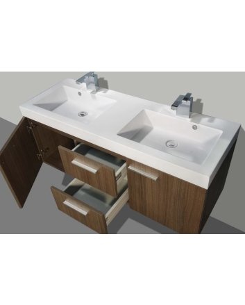 Sani DeLuxe BM badmeubelset met aluminium greep 131 Grey Oak zonder spiegel