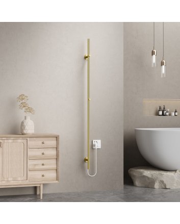 150cm Sticky - 60W Dryheating - Geborsteld Goud - Elektrische Staafhanddoekradiator Enkel