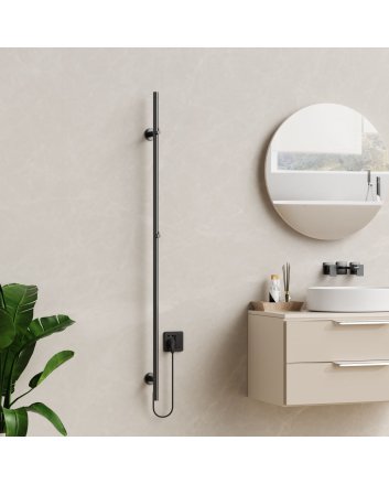 150cm Sticky - 60W Dryheating - Gunmetal - Elektrische Staafhanddoekradiator Enkel