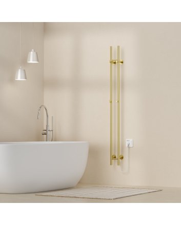 150cm Sticky - 120W Dryheating - Geborsteld Goud - Elektrische Staafhanddoekradiator Dubbel