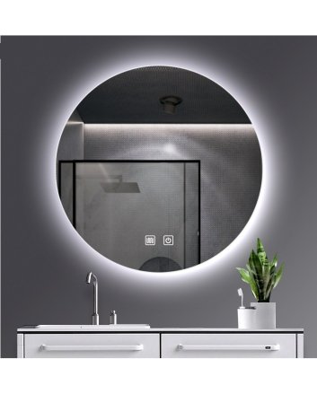 Eco Elegance omega ronde led spiegel zonder lijst – verwarmd & instelbare lichtkleur - 120 cm