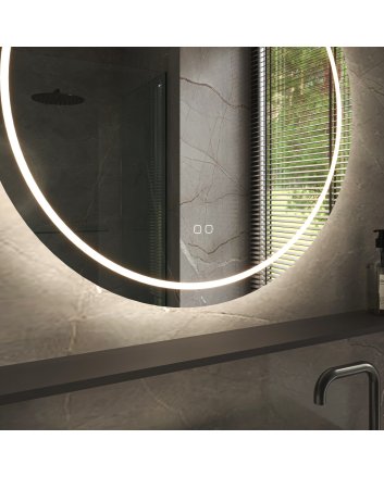 Phantom ronde LED spiegel 100cm met directe en indirecte verlichting rondom, spiegelverwarming, kleurenwissel en touchdimmer