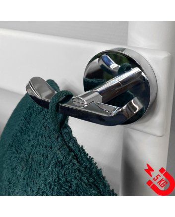 BSXL Magneet-line Chroom – Magnetische handdoekhaak dubbel
