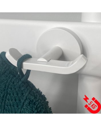 BSXL Magneet-line wit – Magnetische handdoekhaak dubbel