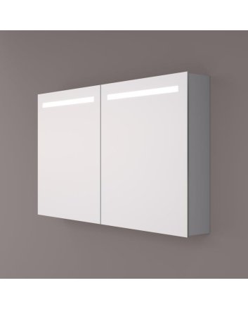 Hipp Design Luxe spiegelkast 160x70cm met horizontale LED banen, spiegelverwarming, 2 geaarde stopcontacten en verstelbare glazen planken