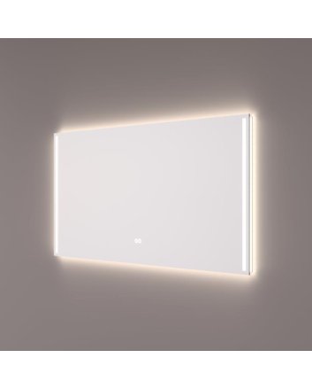 Hipp Design LED spiegel 100x70cm met twee verticale verlichtingen, indirecte verlichting rondom, spiegelverwarming, touchdimmer en kleurenwissel