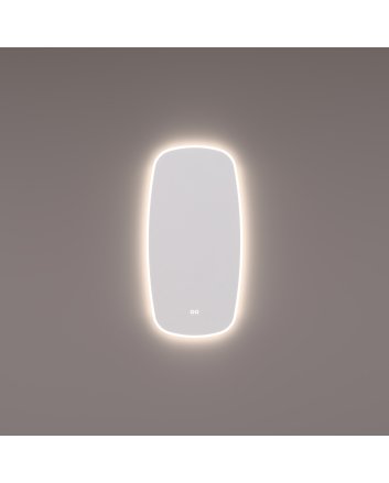 Hipp Design Deens ovale LED spiegel 45x90cm verticaal met directe en indirecte verlichting rondom, spiegelverwarming, kleurenwissel en touchdimmer