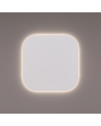 Hipp Design Basic Line LED spiegel 100x100cm met afgeronde hoeken, indirecte verlichting rondom, spiegelverwarming en infrarood sensordimmer