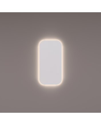 Hipp Design Basic Line LED spiegel 40x80cm met afgeronde hoeken, indirecte verlichting rondom, spiegelverwarming en infrarood sensordimmer