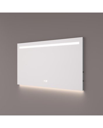 Hipp Design LED spiegel 160x70cm met horizontale verlichting, indirecte onderverlichting, digitale klok en spiegelverwarming