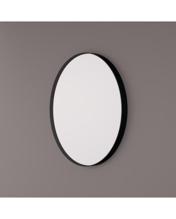 Hipp Design ronde spiegel 120cm op mat zwart metalen frame