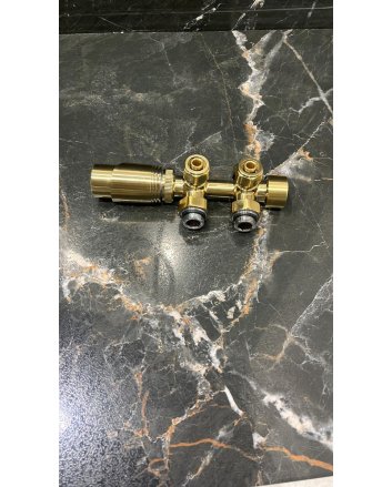 Gouden radiator aansluitset Haaks voor radiatoren met onder aansluiting