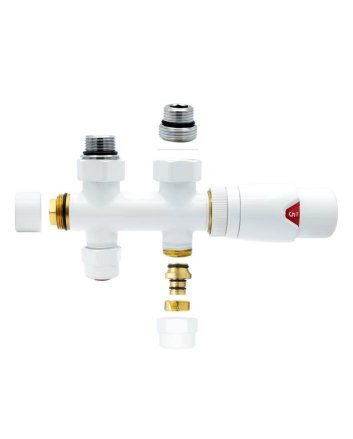 Witte radiator aansluitset Recht voor radiatoren met onder aansluiting