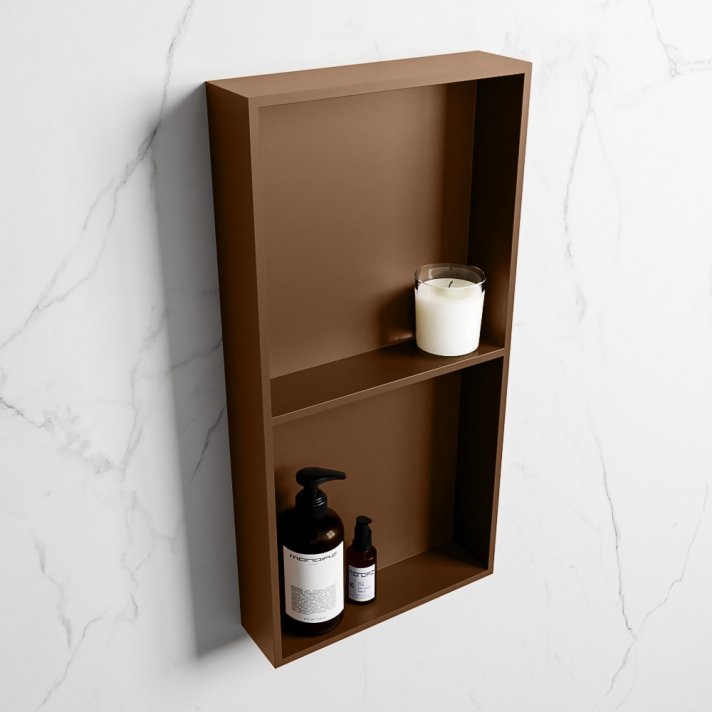 Mondiaz Easy Nis 59,5x29,5cm in solid surface kleur Rust | Rust. 2 vakken geschikt voor in- of opbouw
